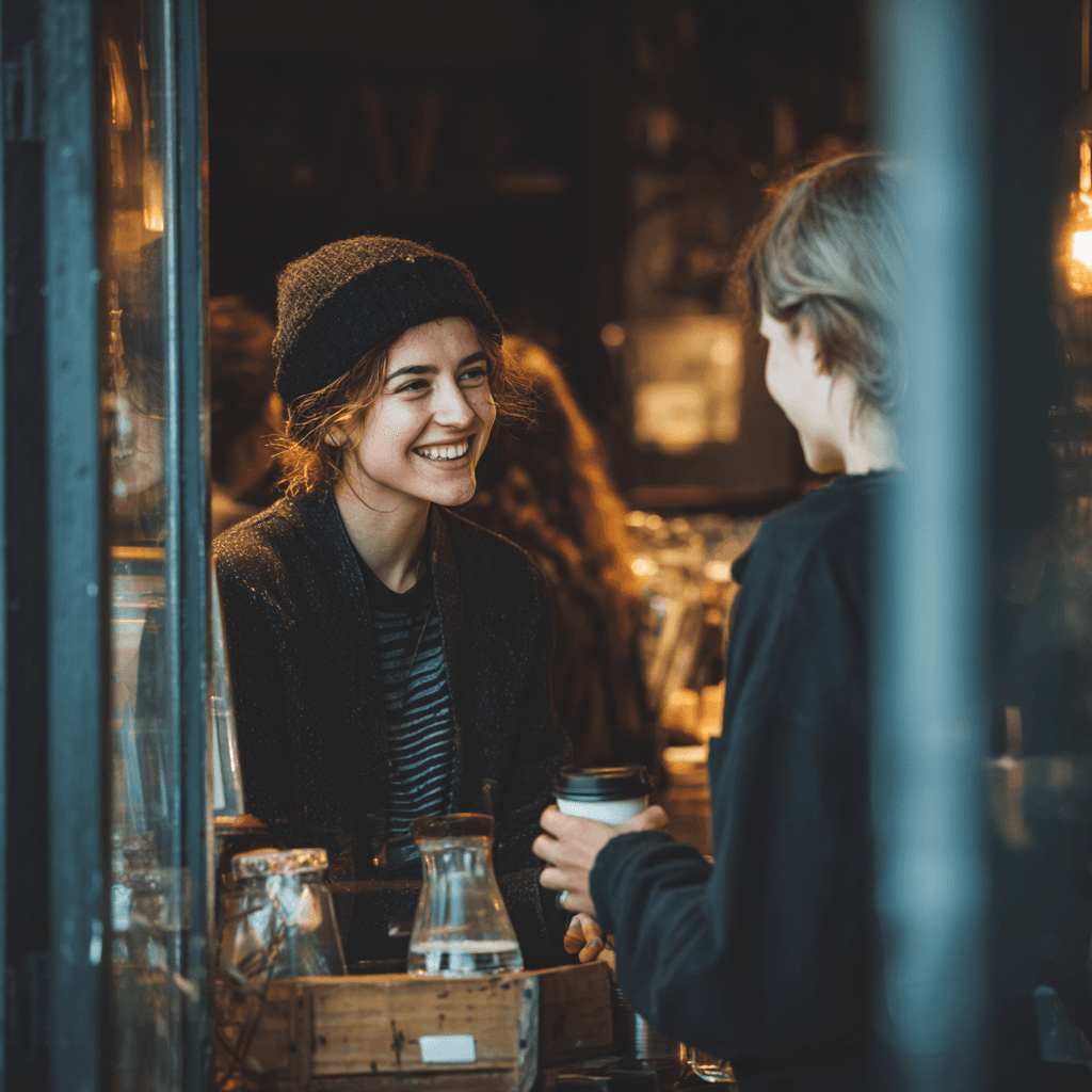 Coffee shop window view